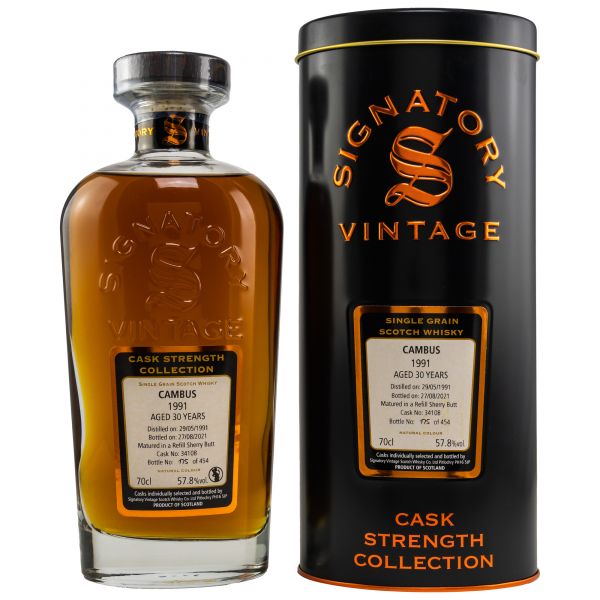 Cambus 30 Jahre 1991/2021 Sherry Cask Signatory Vintage Cask Strength Collection #34108 57,8% vol.