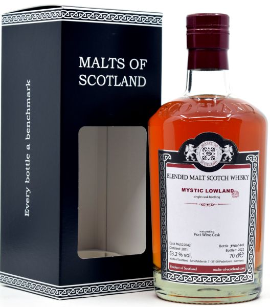 Mystic Lowland 11 Jahre 2011/2022 Port Cask Malts of Scotland 53,2% vol.