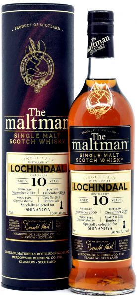 Lochindaal (Bruichladdich) 10 Jahre 2009/2019 Sherry Cask The Maltman for Shinanoya 50,9% vol.