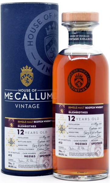 Glenrothes 12 Jahre 2011/2023 Sherry &amp; Margaux Cask House of McCallum 48,5% vol.