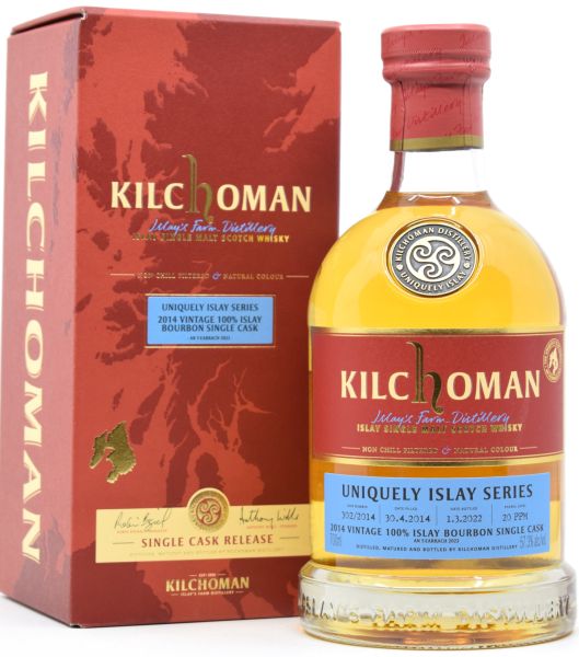 Kilchoman 2014/2022 100% Islay Bourbon Cask Uniquely Islay An T-Earrach #302 57,3% vol.