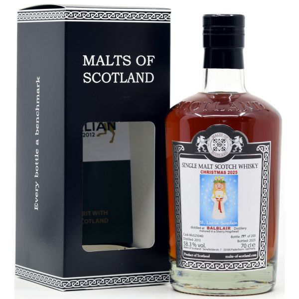 Balblair 12 Jahre 2013/2025 Christmas Sherry Cask Malts of Scotland 58,3% vol.