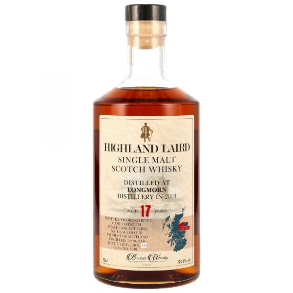 Longmorn 17 Jahre 2008/2026 1st Fill Oloroso Highland Laird Bartels Whisky 53,1% vol.