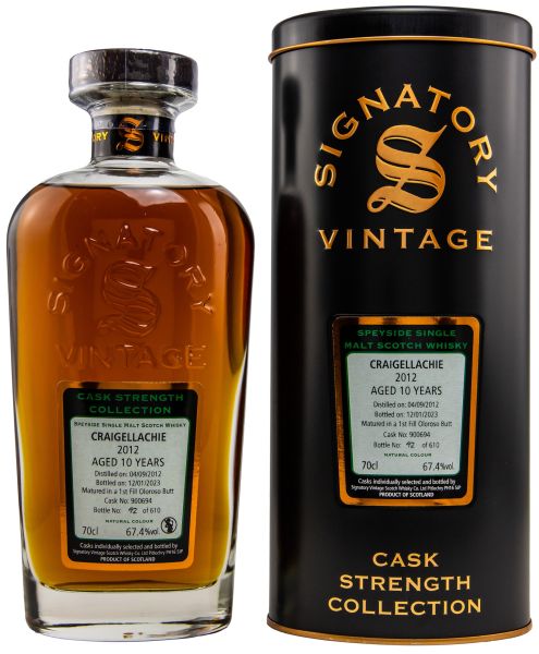 Craigellachie 10 Jahre 2012/2023 Sherry Cask Signatory Cask Strength Collection #900694 67,4% vol.