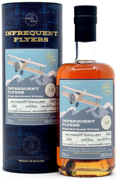 Miltonduff 12 Jahre 2009/2022 Sauternes Cask Alistair Walker Infrequent Flyers 58,6% vol.