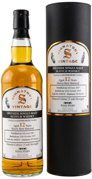 Glenburgie 2007/2020 Sherry Cask Signatory Vintage Cask Strength for Germany 64,4% vol.