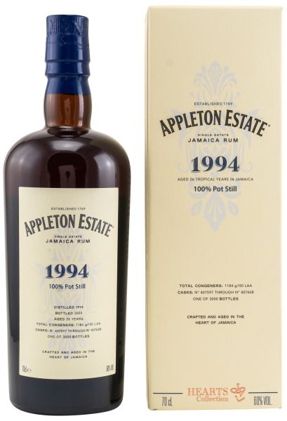 Appleton Estate 26 Jahre 1994/2020 Hearts Collection Jamaica Rum 60% vol.