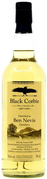 Ben Nevis peated 6 Jahre 2015/2022 Foursquare Rum Cask Black Corbie 52,3% vol.